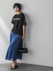 箔プリントロゴTシャツ≪手洗い可能≫
