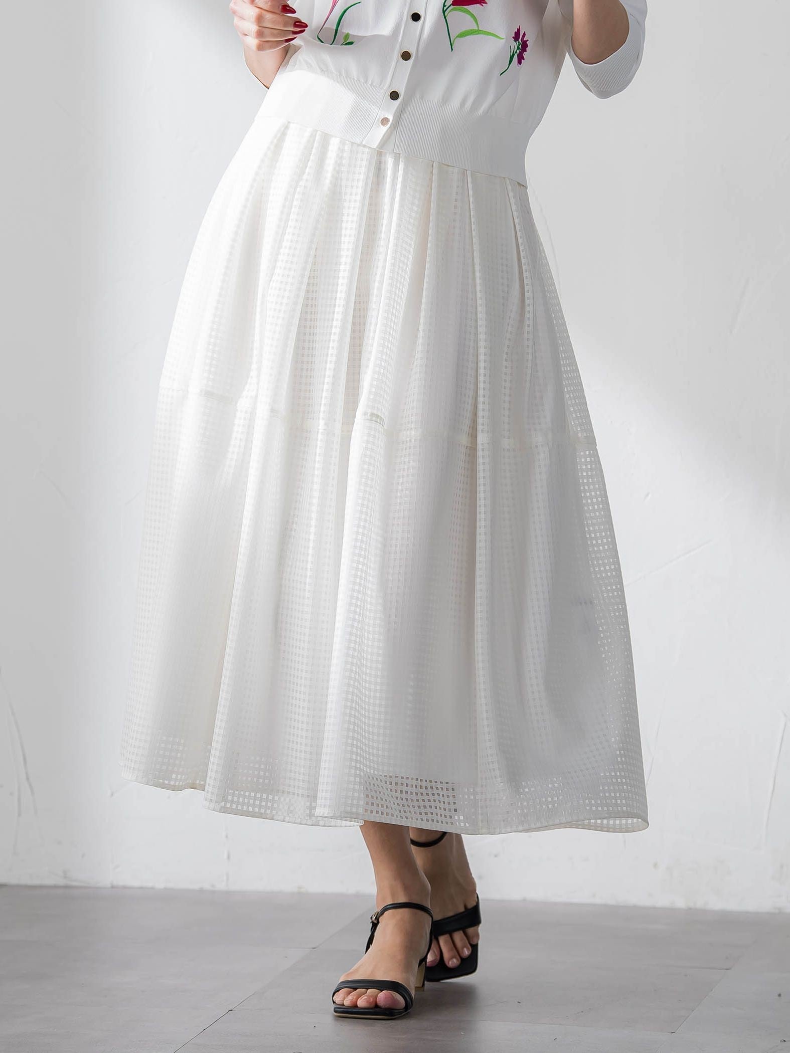 ラッセルレースチェックスカート