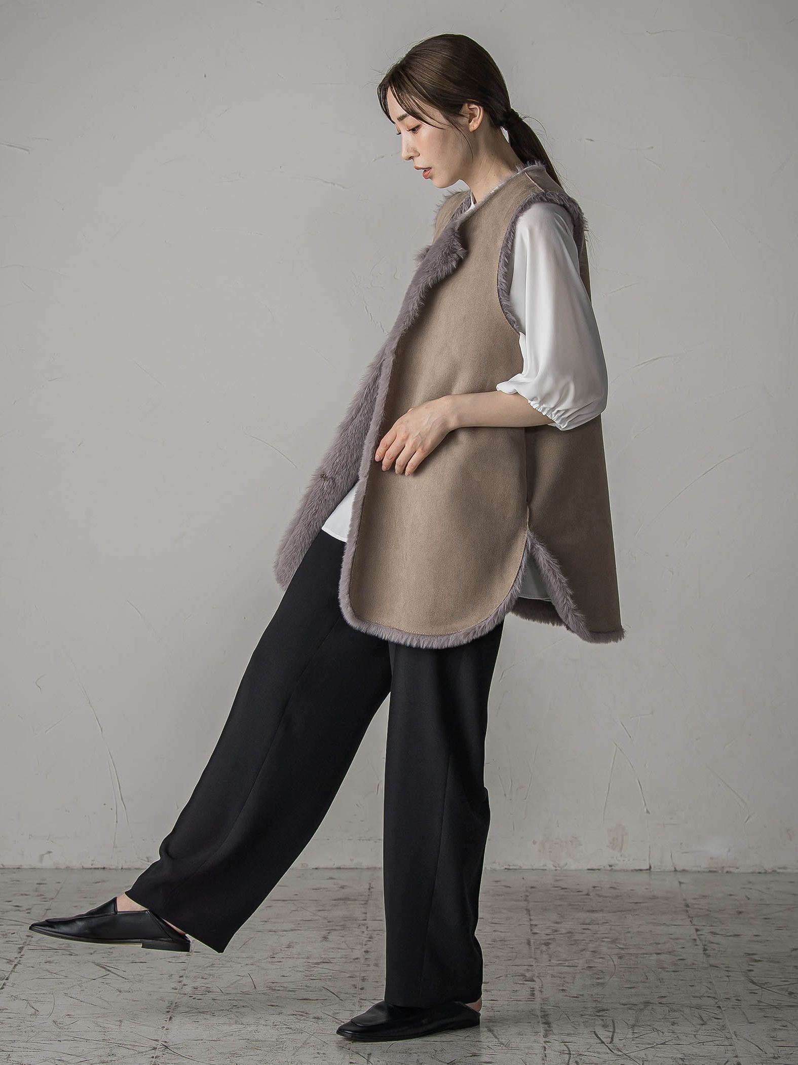 【biyori】”表も裏も主役”リバーシブルフェイクファーベスト