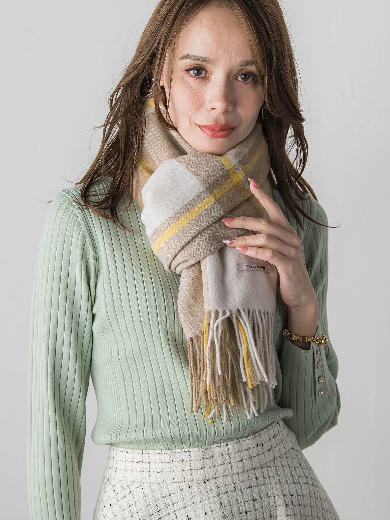 チェックマフラー