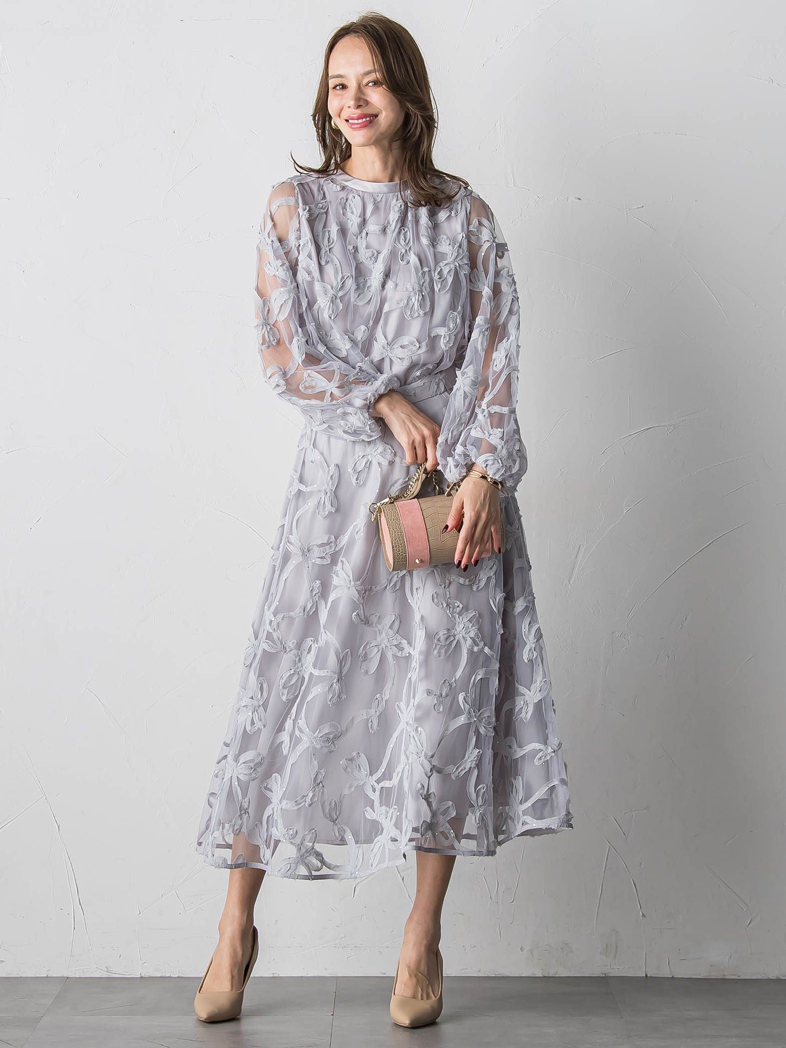 スパンコールテープチュールスカート