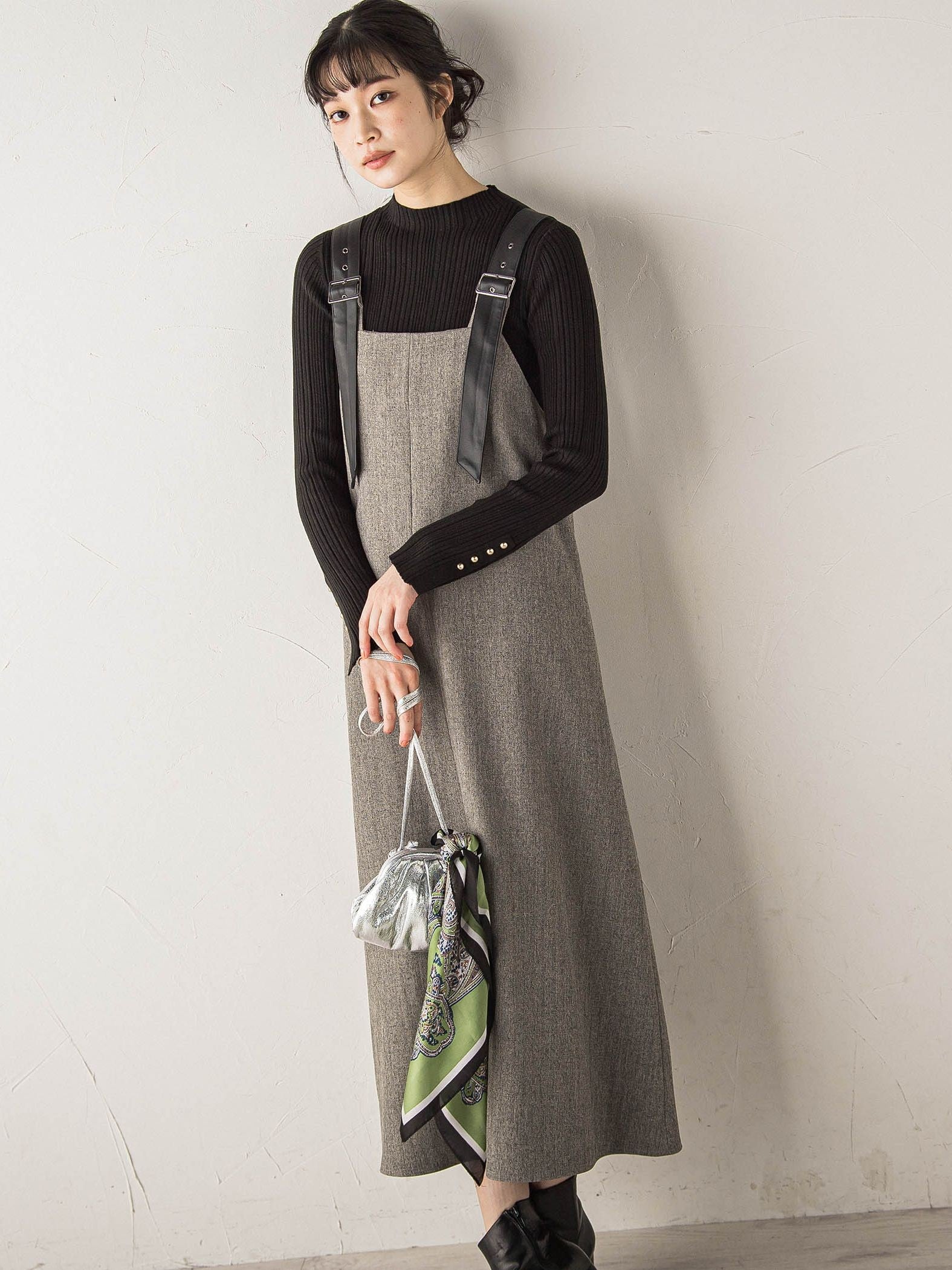 袖ボタンランダムリブニット≪手洗い可能≫