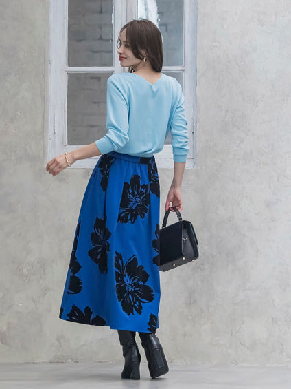 ビッグフラワーフロッキースカート