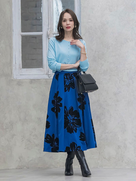 ビッグフラワーフロッキースカート