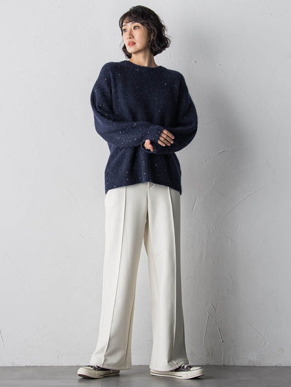 【大きいサイズ】モヘヤスパンコールニット