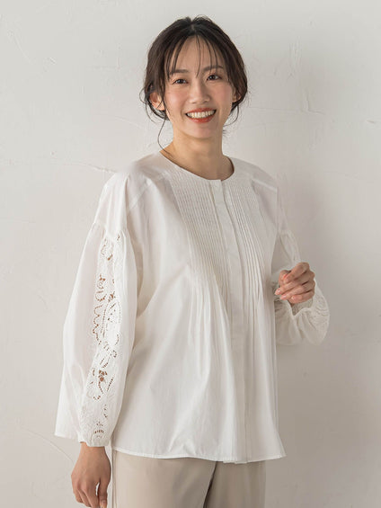 フラワーエンブロイダリーブラウス