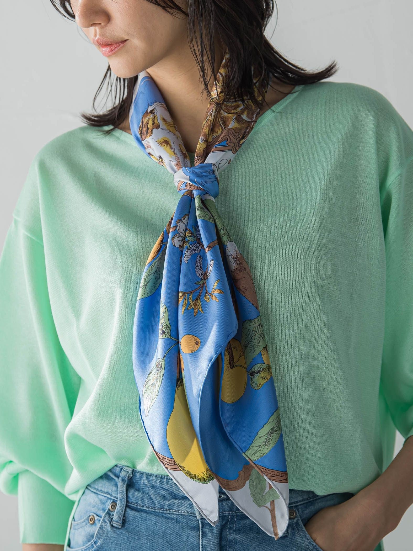 【WEB限定】【manipuri】＜シルクスカーフ88＞アンティークレシピ