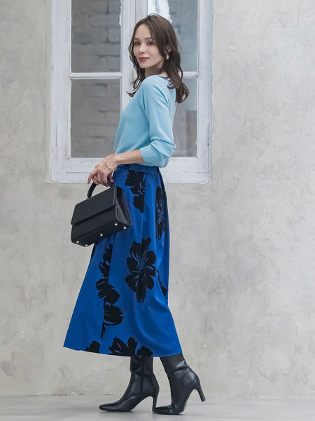 ビッグフラワーフロッキースカート