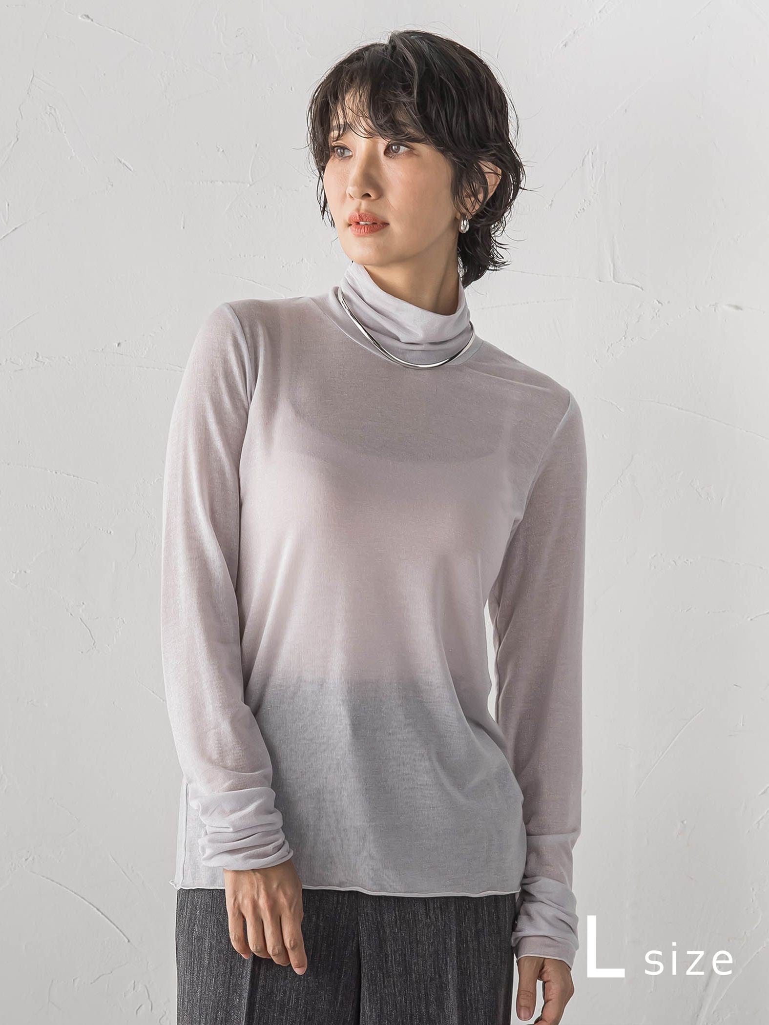 【大きいサイズ/受注会限定】カシミヤシルクシアージャージカットソー