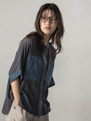 デニムドッキングシアーシャツ