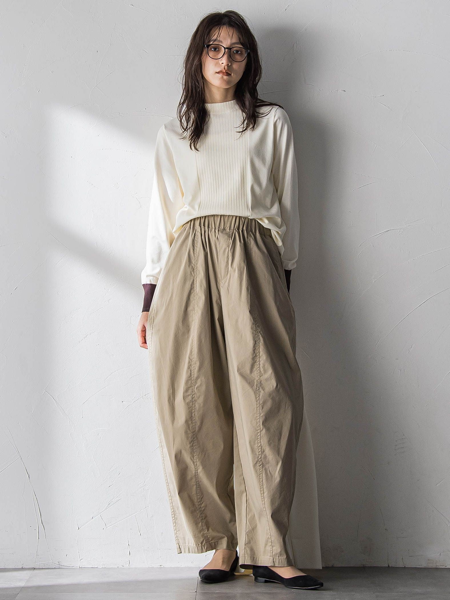 【新色追加】ボトルネック配色ニットプルオーバー≪手洗い可能≫