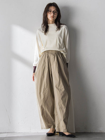 【新色追加】ボトルネック配色ニットプルオーバー≪手洗い可能≫