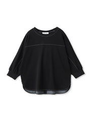 ポンチローマBACK釦ドッキングプルオーバー