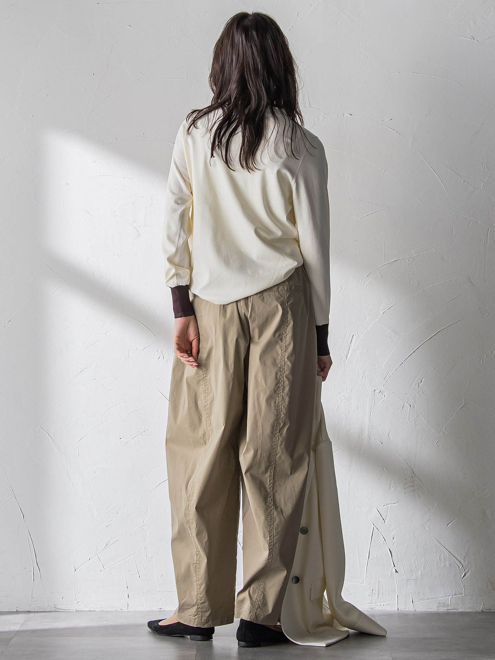 【新色追加】ボトルネック配色ニットプルオーバー≪手洗い可能≫