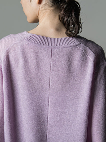 【大きいサイズ/手洗い可能】HIRCUSウールカシミヤVネックニット
