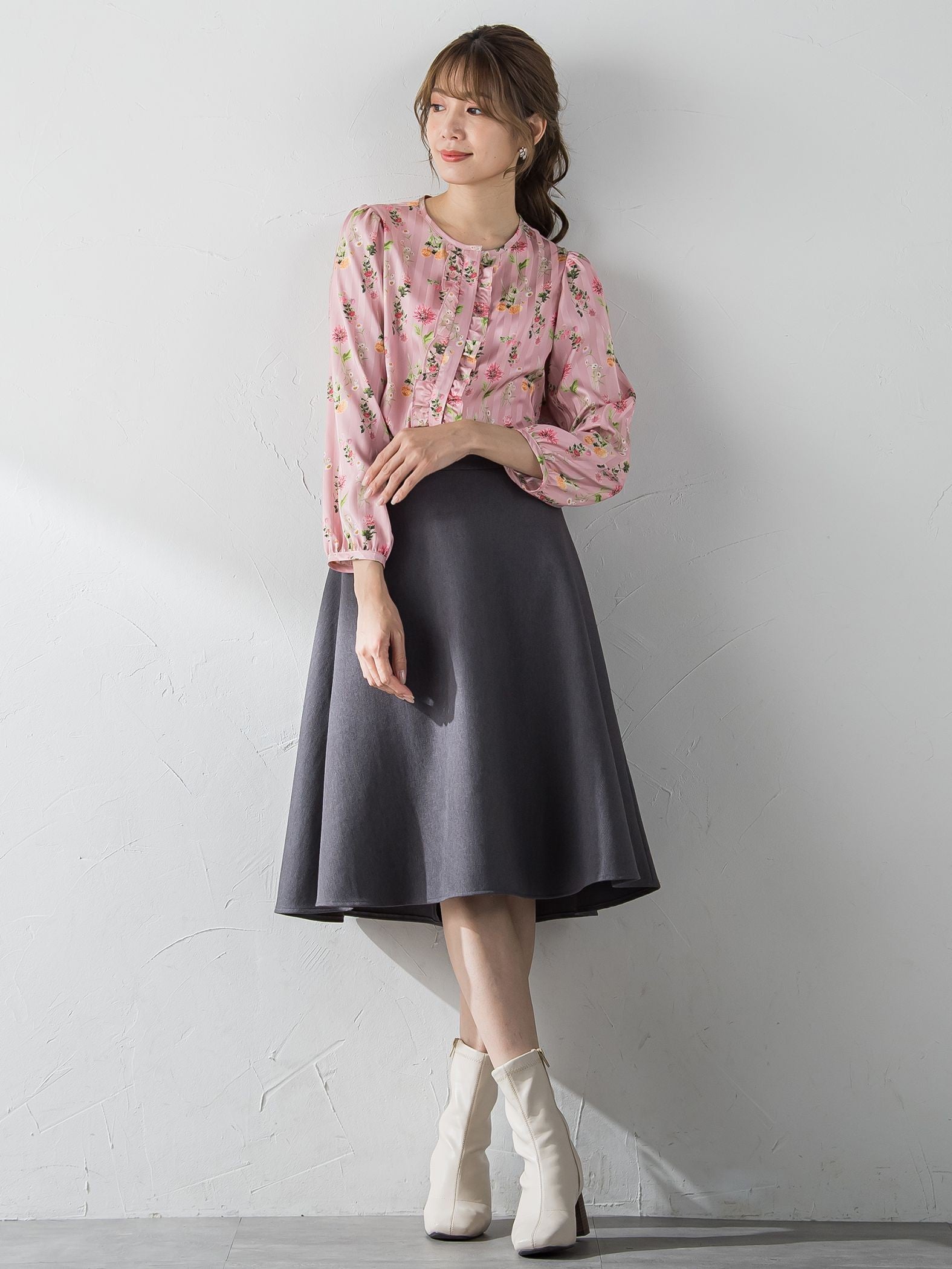 【XSサイズ展開あり】冬仕様 美シルエットフレアスカート ≪洗濯機で洗える≫