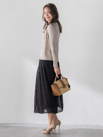 LUCINDAリブニットVカーディガン