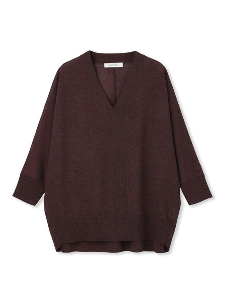 LEVITAシアーVネックドルマンニットプルオーバー≪手洗い可能≫