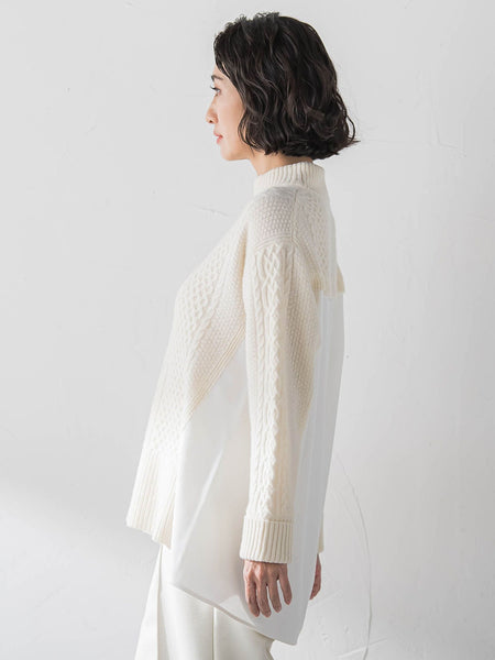 【大きいサイズ】ハミルトンケーブル切り替えニット