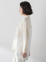 【大きいサイズ】ハミルトンケーブル切り替えニット