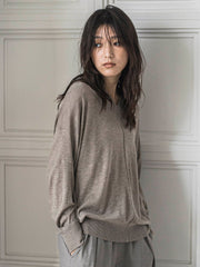 Vネックコクーンニットプルオーバー≪手洗い可能≫