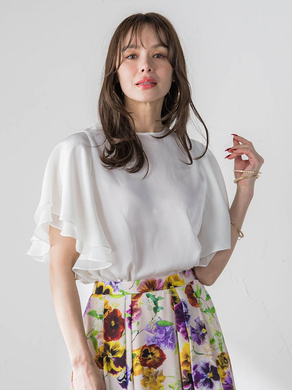 ラッフルスリーブブラウス