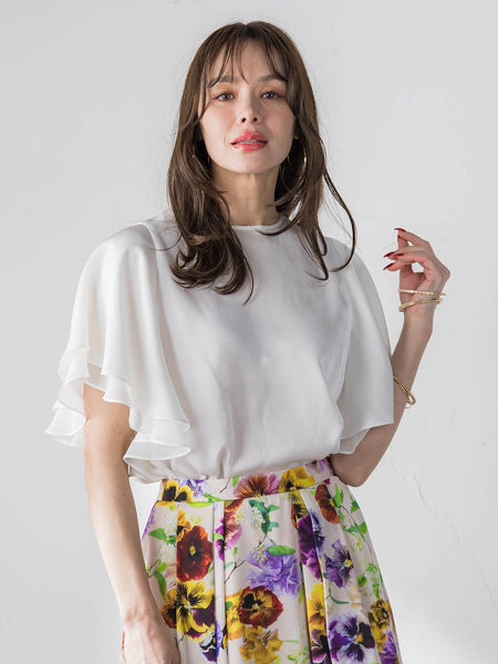 ラッフルスリーブブラウス