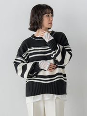 【WEB限定】”ふんわり着心地”ランダムボーダーニット