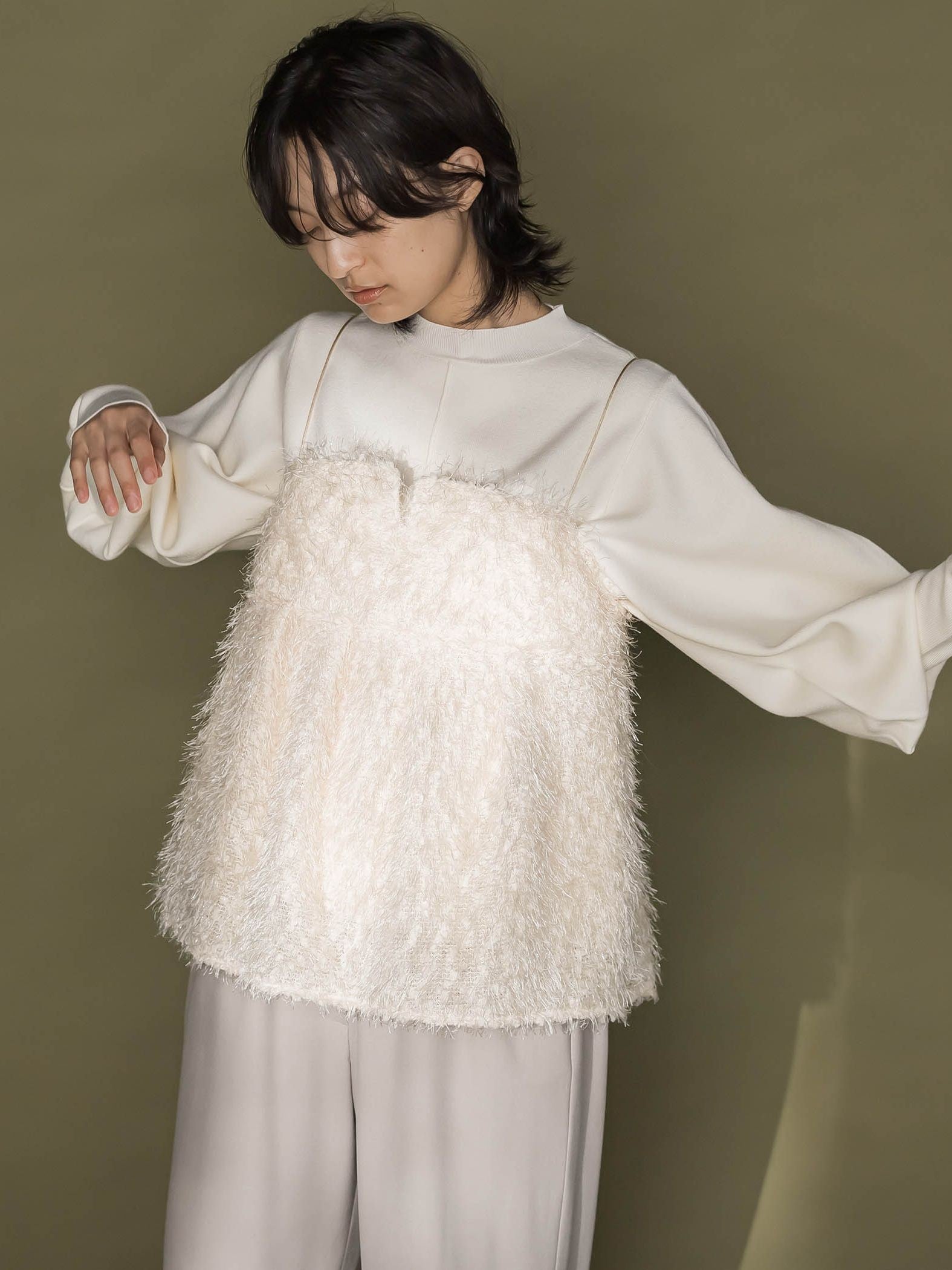 フィルムフェザーキャミブラウス≪手洗い可能≫