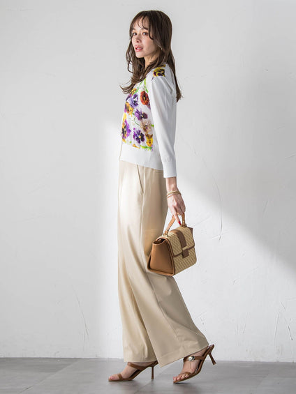 【KEITA KAWASAKI × Viaggio Bluコラボ】パンジープリントカーディガン