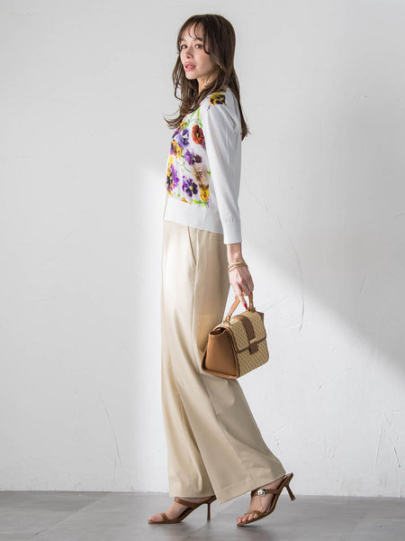 【KEITA KAWASAKI × Viaggio Bluコラボ】パンジープリントカーディガン