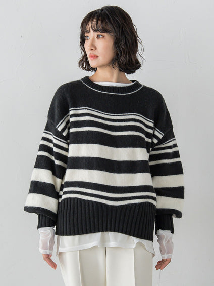 【WEB限定】”ふんわり着心地”ランダムボーダーニット