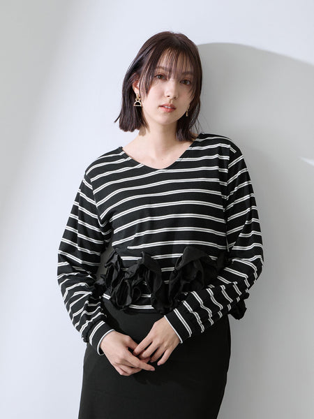 ラッフルヘムクロプトプルオーバー