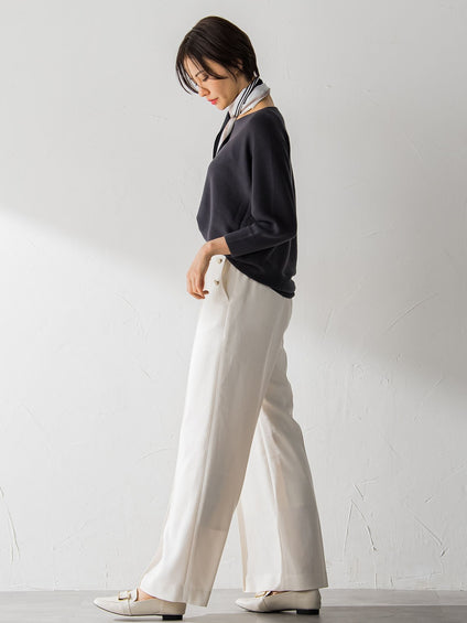 【WEB限定サイズあり】【洗えるニット】ECOCUWOOLドルマンニットプルオーバー≪シワになりにくい≫
