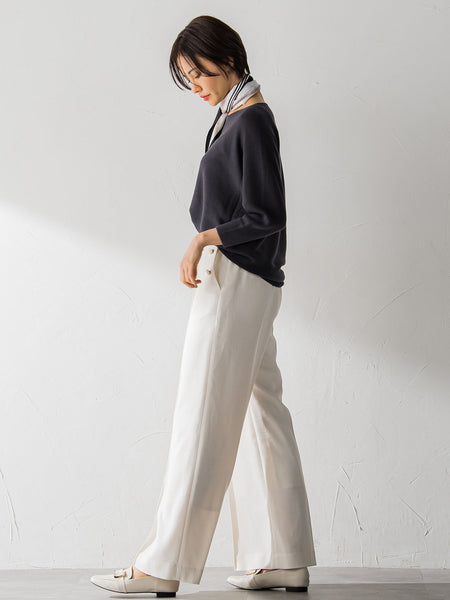 【WEB限定サイズあり】【洗えるニット】ECOCUWOOLドルマンニットプルオーバー≪シワになりにくい≫