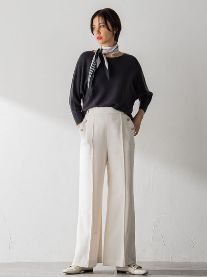 【WEB限定サイズあり】【洗えるニット】ECOCUWOOLドルマンニットプルオーバー≪シワになりにくい≫