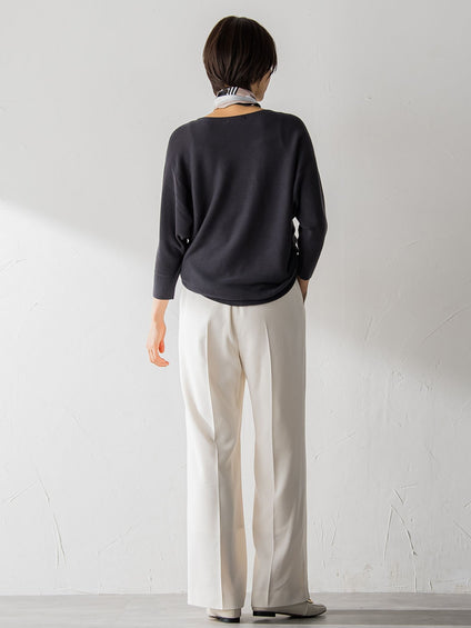 【WEB限定サイズあり】【洗えるニット】ECOCUWOOLドルマンニットプルオーバー≪シワになりにくい≫