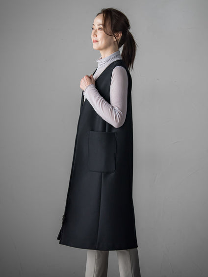 【大きいサイズ】ウールツイードボンディングジャンスカ