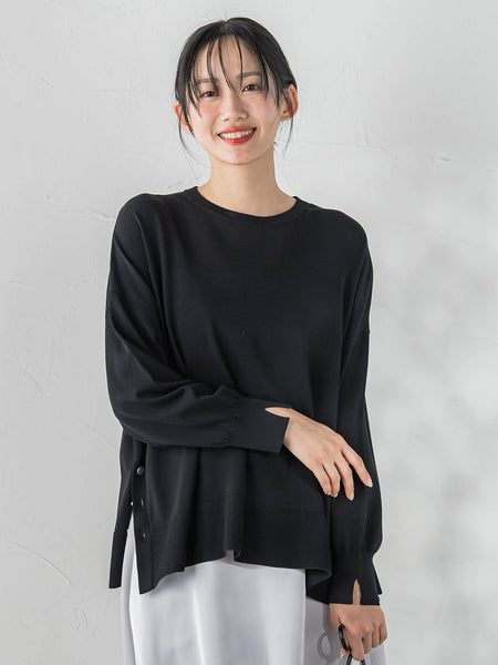 サイドボタンニット≪手洗い可能≫