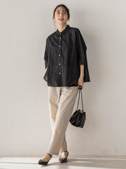 【WEB限定】T/Cストライプブラウス