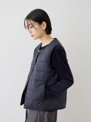 【TAION】ベーシッククルーネックボタン インナーダウンベスト