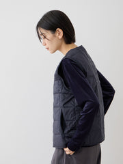 【TAION】ベーシッククルーネックボタン インナーダウンベスト
