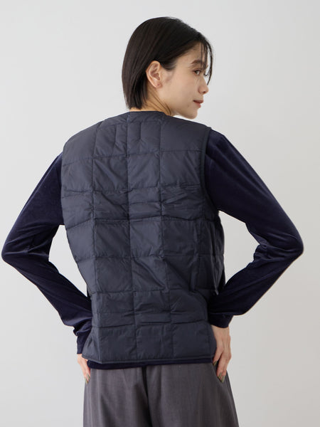 【TAION】ベーシッククルーネックボタン インナーダウンベスト
