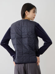【TAION】ベーシッククルーネックボタン インナーダウンベスト