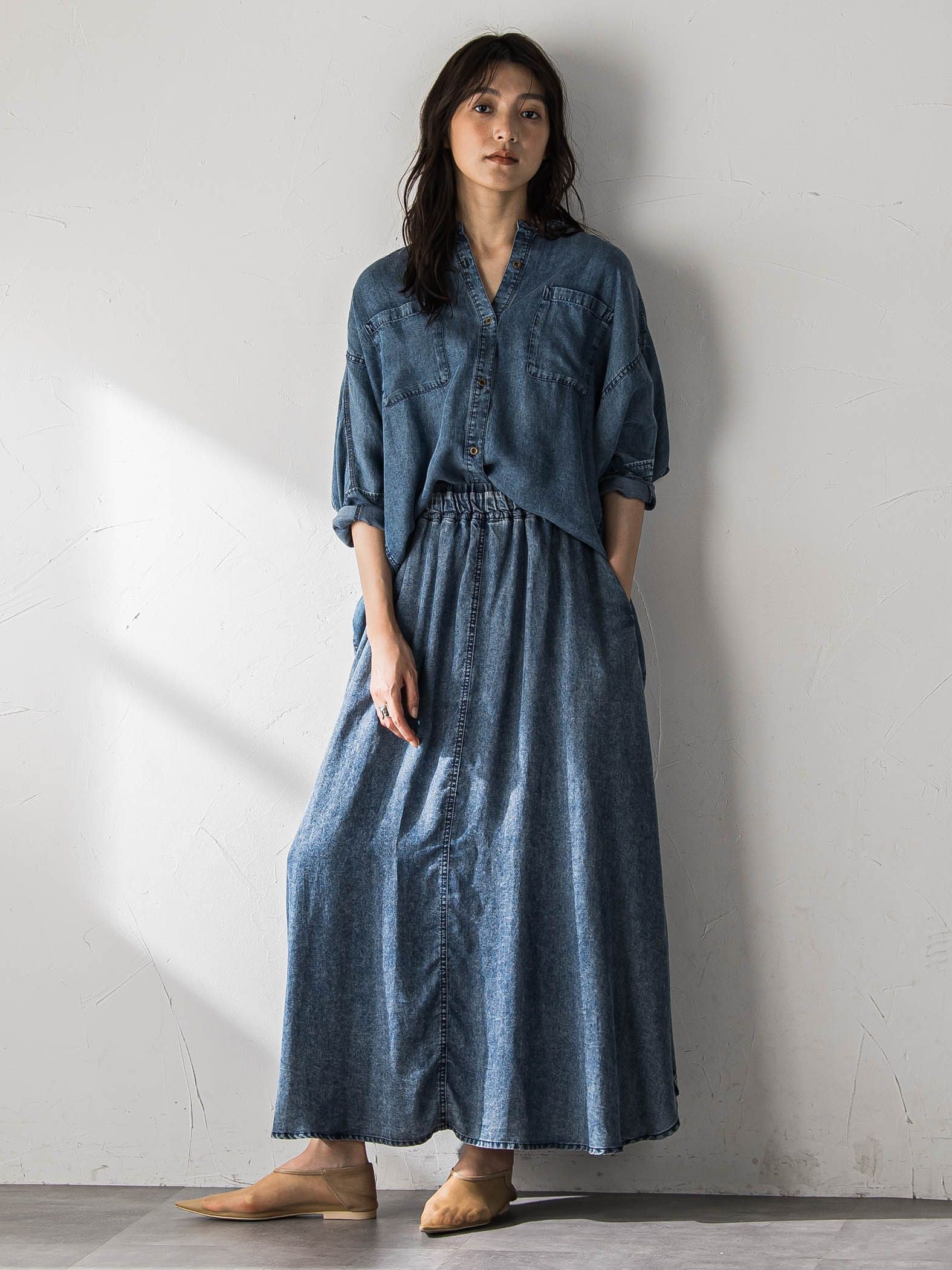 ゆれるデニムサークルスカート