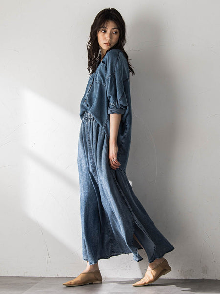 ゆれるデニムサークルスカート