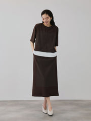 【上下セット】レイヤリードルマントップ×スカート2ピース