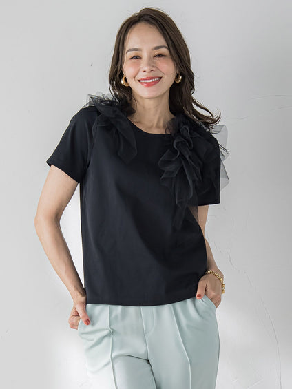 アシメチュールTシャツ≪手洗い可能≫