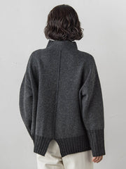 【WEB限定】”ふんわり配色の”もっちりハイネックニット