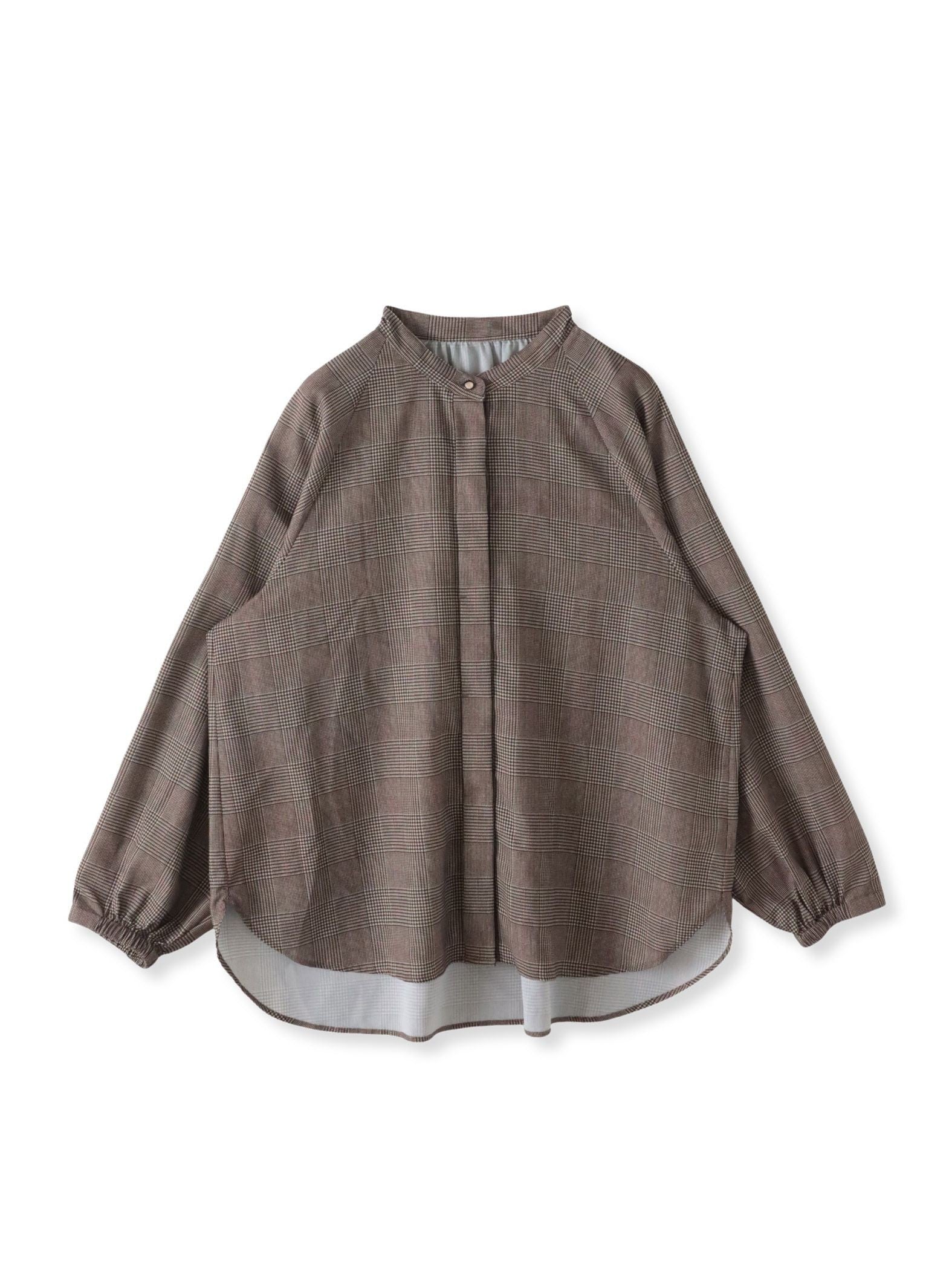 ジョーゼットチェックブラウス≪洗濯機で洗える≫